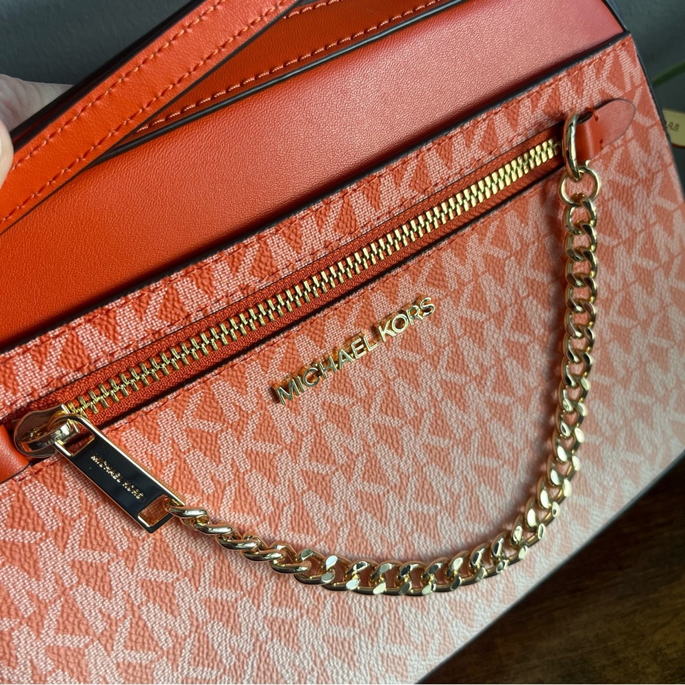 Michael Kors Vibrant Orange Ombré Crossbody Bag - Picture 8 of 8